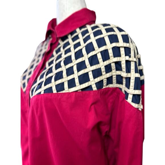 Vtg 90s Ozark Mountain Cowgirl Western Big Yoke Hot Pink Southwestern Shirt 20W - Picture 9 of 12